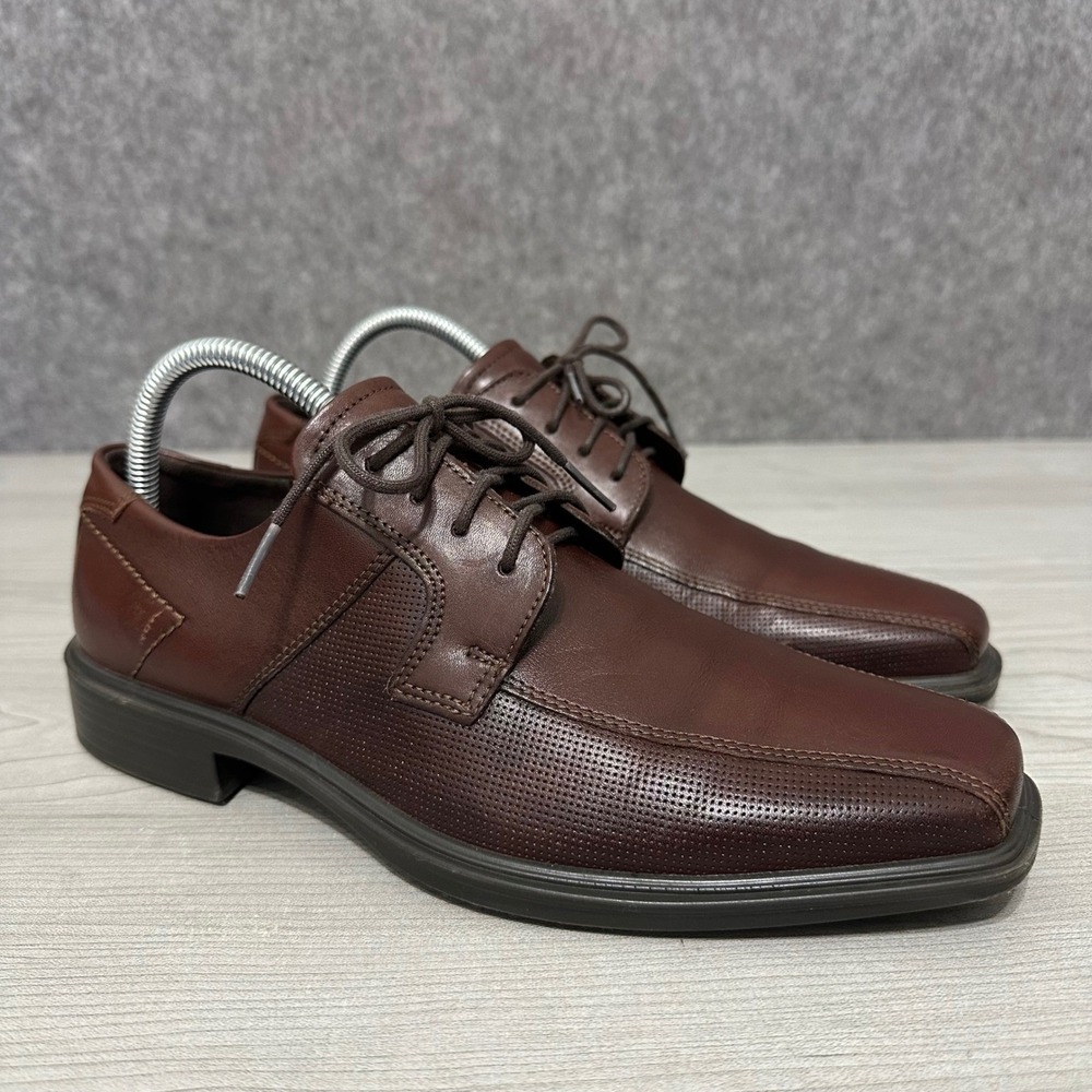ECCO Minneapolis Perf Bike Tie Men's Size 6 Brown Leather Dress Shoes